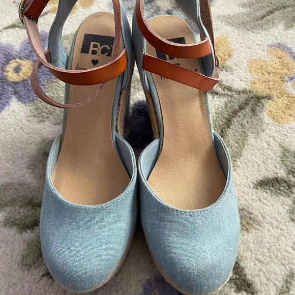 Vintage Francesca's Blue Wedges - Picture 1 of 4